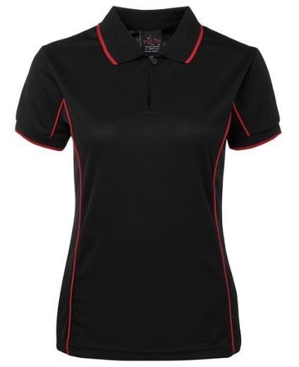 Picture of Podium Ladies Piping Polo Shirt 100% Polyester Pique Knit