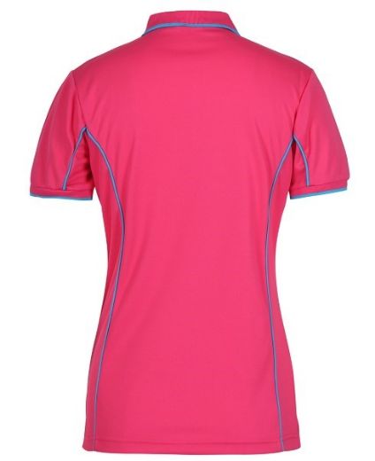 Picture of Podium Ladies Piping Polo Shirt 100% Polyester Pique Knit