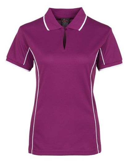 Picture of Podium Ladies Piping Polo Shirt 100% Polyester Pique Knit