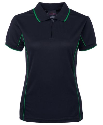 Picture of Podium Ladies Piping Polo Shirt 100% Polyester Pique Knit