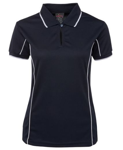 Picture of Podium Ladies Piping Polo Shirt 100% Polyester Pique Knit