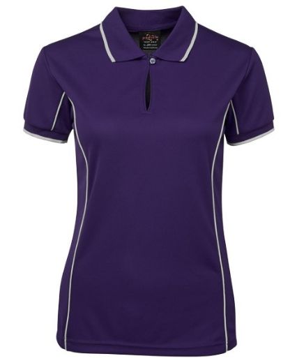 Picture of Podium Ladies Piping Polo Shirt 100% Polyester Pique Knit