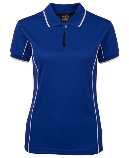Picture of Podium Ladies Piping Polo Shirt 100% Polyester Pique Knit