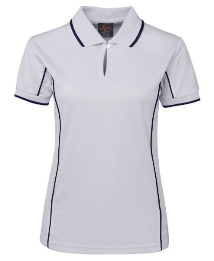 Picture of Podium Ladies Piping Polo Shirt 100% Polyester Pique Knit