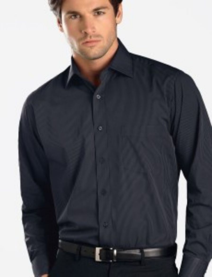 Picture of John Kevin Mens Shirt Long Sleeve Charcoal 60% Cotton 40% Polyester