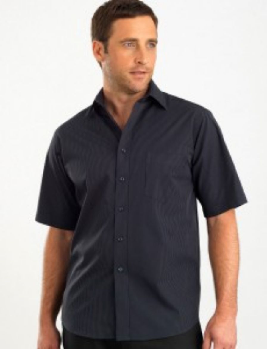 Picture of John Kevin Mens Shirt Short Sleeve Charcoal 60% Cotton 40% Polyester