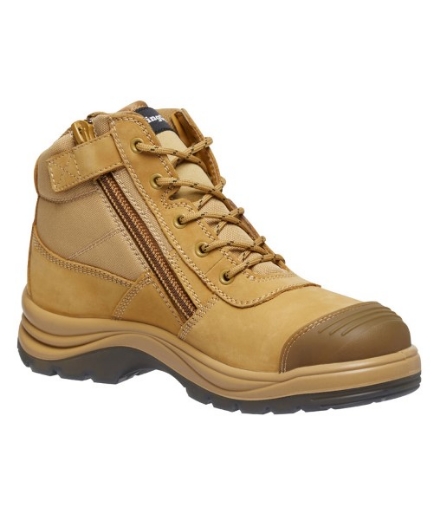 Picture of King Gee Tradie Lace Up Zip Side Boots Wheat