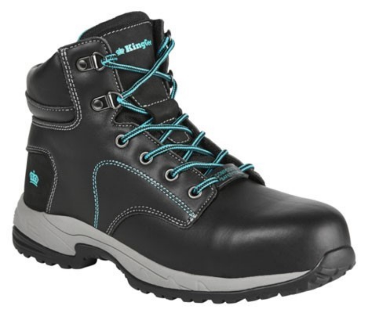 Picture of King Gee Ladies Tradies Lace Up Zip Side Boots Black