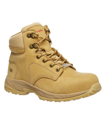 Picture of King Gee Ladies Tradies Lace Up Zip Side Boots Wheat