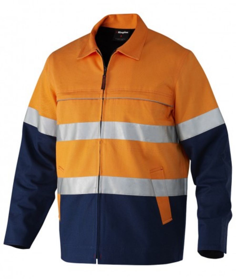 Picture of King Gee Originals Hi-Vis Reflective Cotton Drill Work Jacket