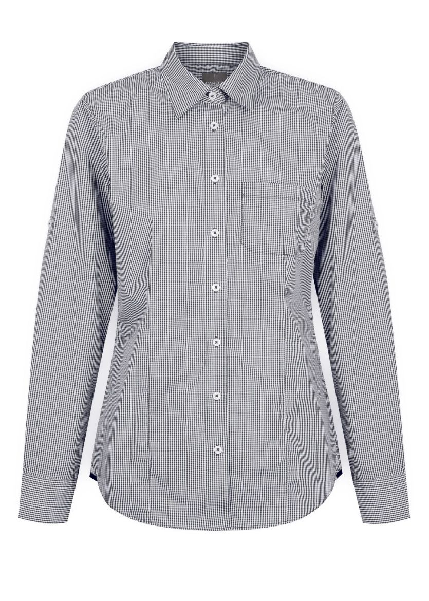 Picture of Gloweave Ladies Westgarth Gingham Check Slim Fit Hospitality Long Sleeve Shirt