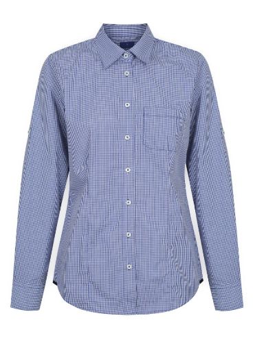 Picture of Gloweave Ladies Westgarth Gingham Check Slim Fit Hospitality Long Sleeve Shirt