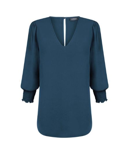 Picture of Gloweave Cleo Ladies V Neck Shirred Cuff Top