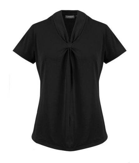 Picture of Gloweave Ladies Rose Short Sleeve Cool Breeze Knot Top