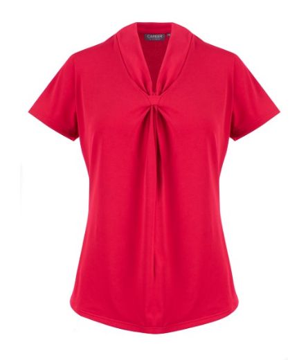 Picture of Gloweave Ladies Rose Short Sleeve Cool Breeze Knot Top