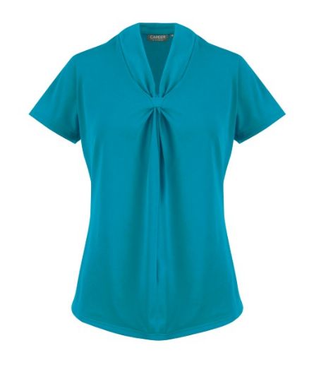 Picture of Gloweave Ladies Rose Short Sleeve Cool Breeze Knot Top