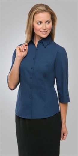 Picture of City Collection Ladies Blouse Micro Check 3/4 Sleeve
