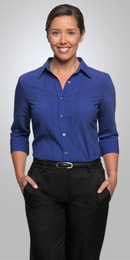 Picture of City Collection Ladies Blouse City Stretch Spot 3/4 Sleeve