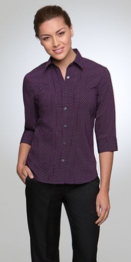 Picture of City Collection Ladies Blouse City Stretch Spot 3/4 Sleeve