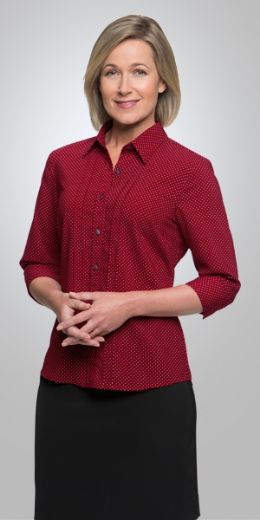 Picture of City Collection Ladies Blouse City Stretch Spot 3/4 Sleeve