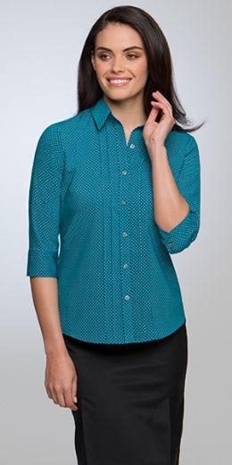 Picture of City Collection Ladies Blouse City Stretch Spot 3/4 Sleeve