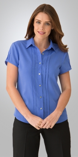 Picture of City Collection Ladies Blouse City Stretch Spot Short Sleeve