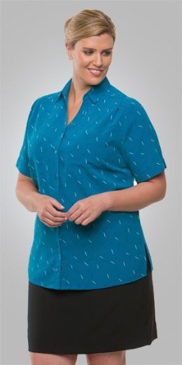 Picture of City Collection Ladies Blouse Drift Print Short Sleeve