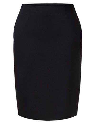 Picture of NNT Ladies Dobby Stretch Panel Pencil Skirt Black