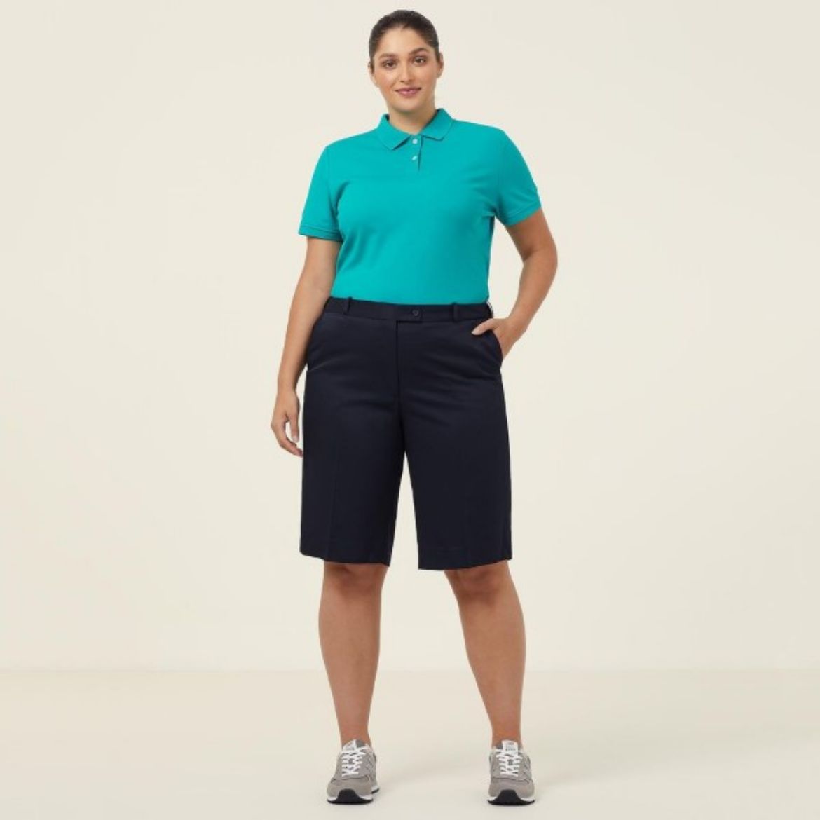 Picture of NNT Ladies Poly Viscose Gaberdine Secret Waist Short Ink Navy