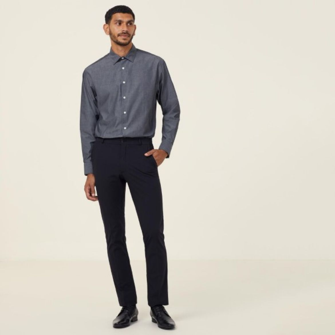 Picture of NNT Mens Chambray Long Sleeve Shirt