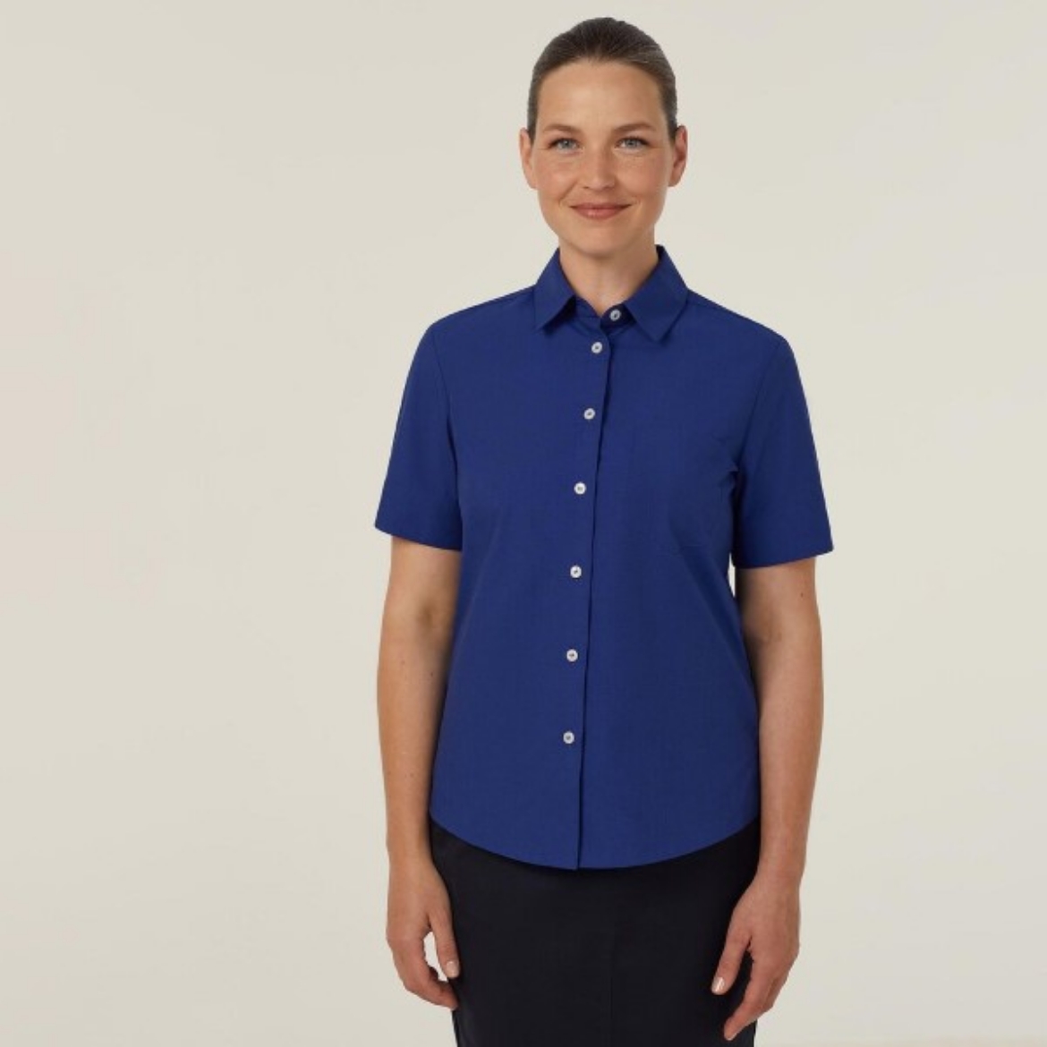 Picture of NNT Ladies Poly Cotton End on End Short Sleeve Shirt