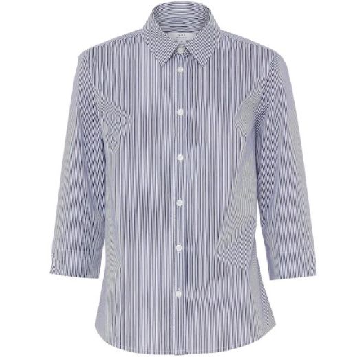 Picture of NNT Ladies Avignon Fine Block Stripe Stretch 3/4 Sleeve Shirt