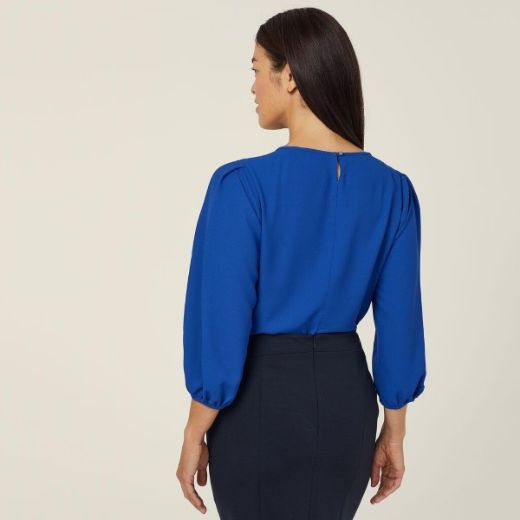 Picture of NNT Ladies French Georgette 3/4 Sleeve Crew Neck Top