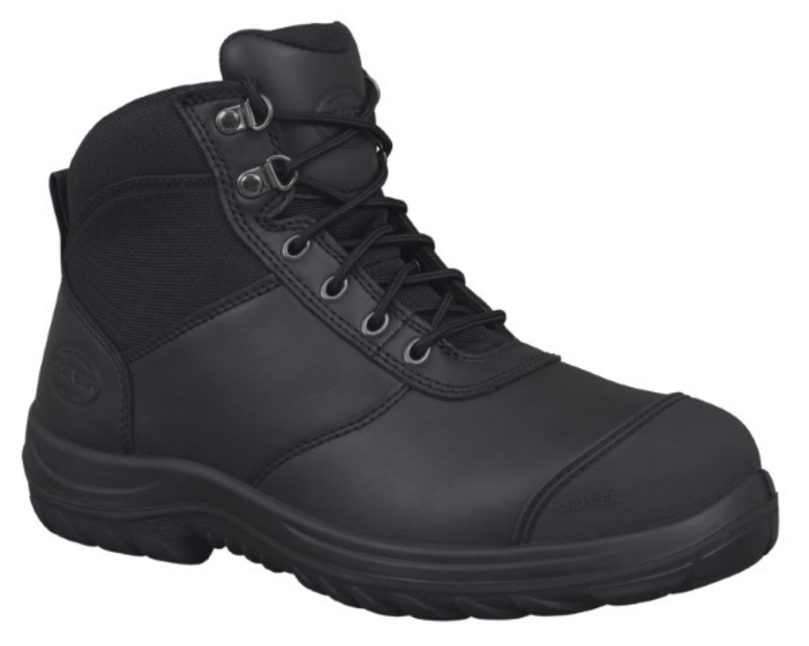 Picture of Oliver Mid Cut Lace Up Zip Sided Boot Black
