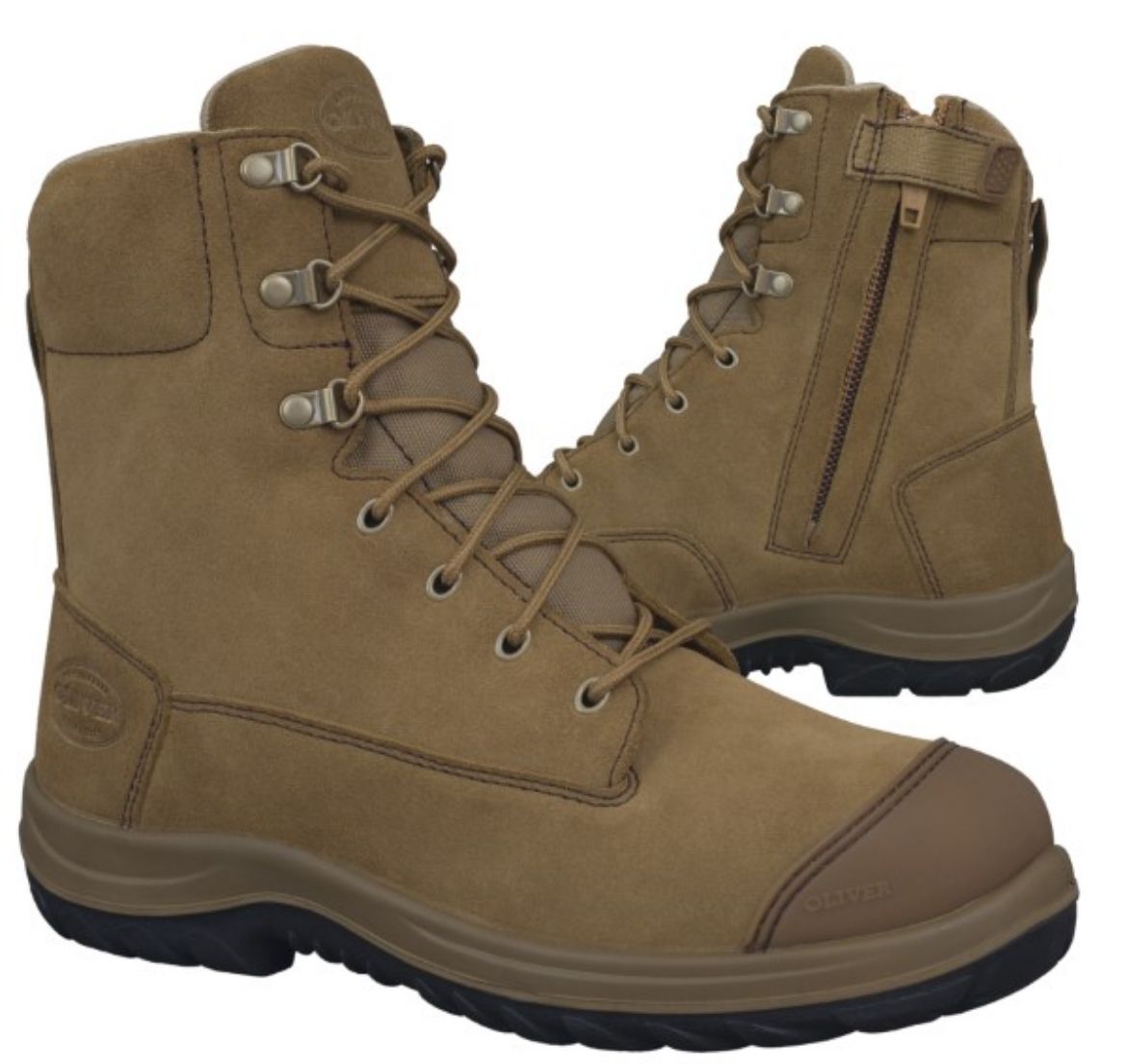 Picture of Oliver 190mm High Legs Beige Zip Sided Boot