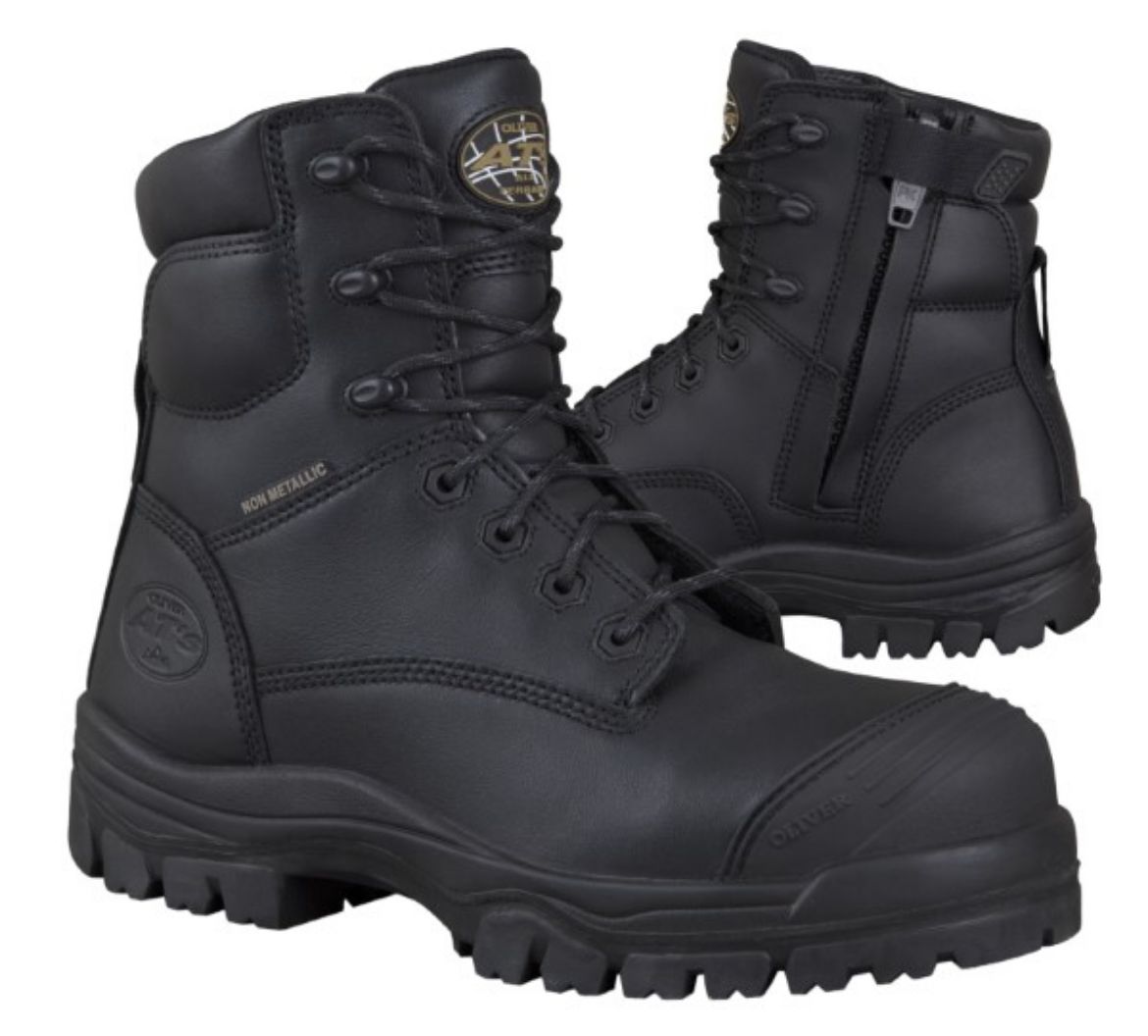 Picture of Oliver At's Lace up Zip Side Boot Composite Toe Cap Black