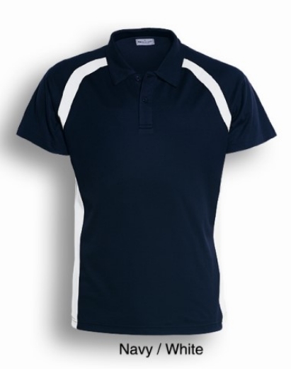 Picture of Bocini Mens Team Essentials Short Sleeve Contrast Panel Polo