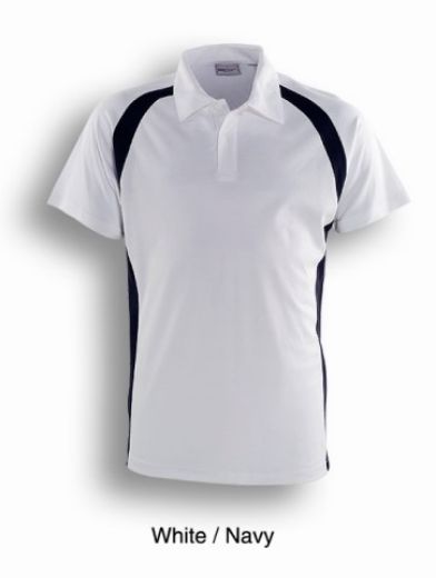 Picture of Bocini Mens Team Essentials Short Sleeve Contrast Panel Polo