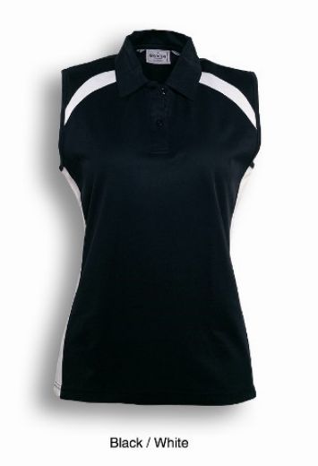 Picture of Bocini Ladies Team Essentials Ladies Sleeveless Contrast Polo