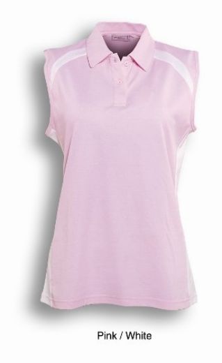 Picture of Bocini Ladies Team Essentials Ladies Sleeveless Contrast Polo