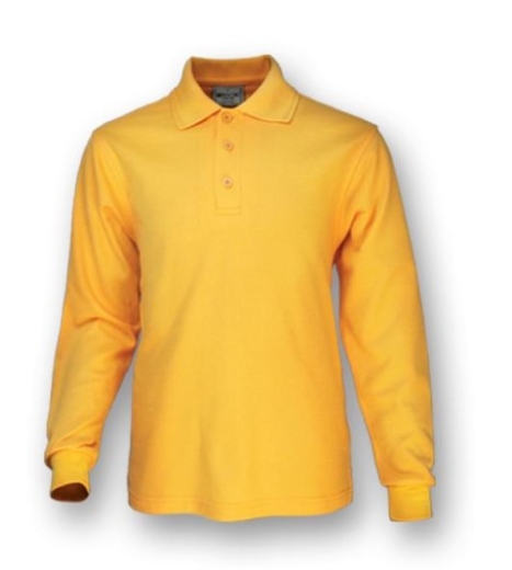 Picture of Bocini Unisex Cotton Back Long Sleeve Polo