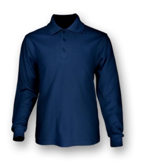 Picture of Bocini Unisex Cotton Back Long Sleeve Polo