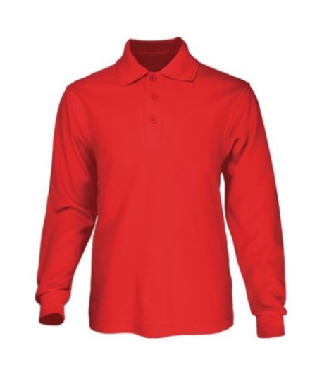 Picture of Bocini Unisex Cotton Back Long Sleeve Polo