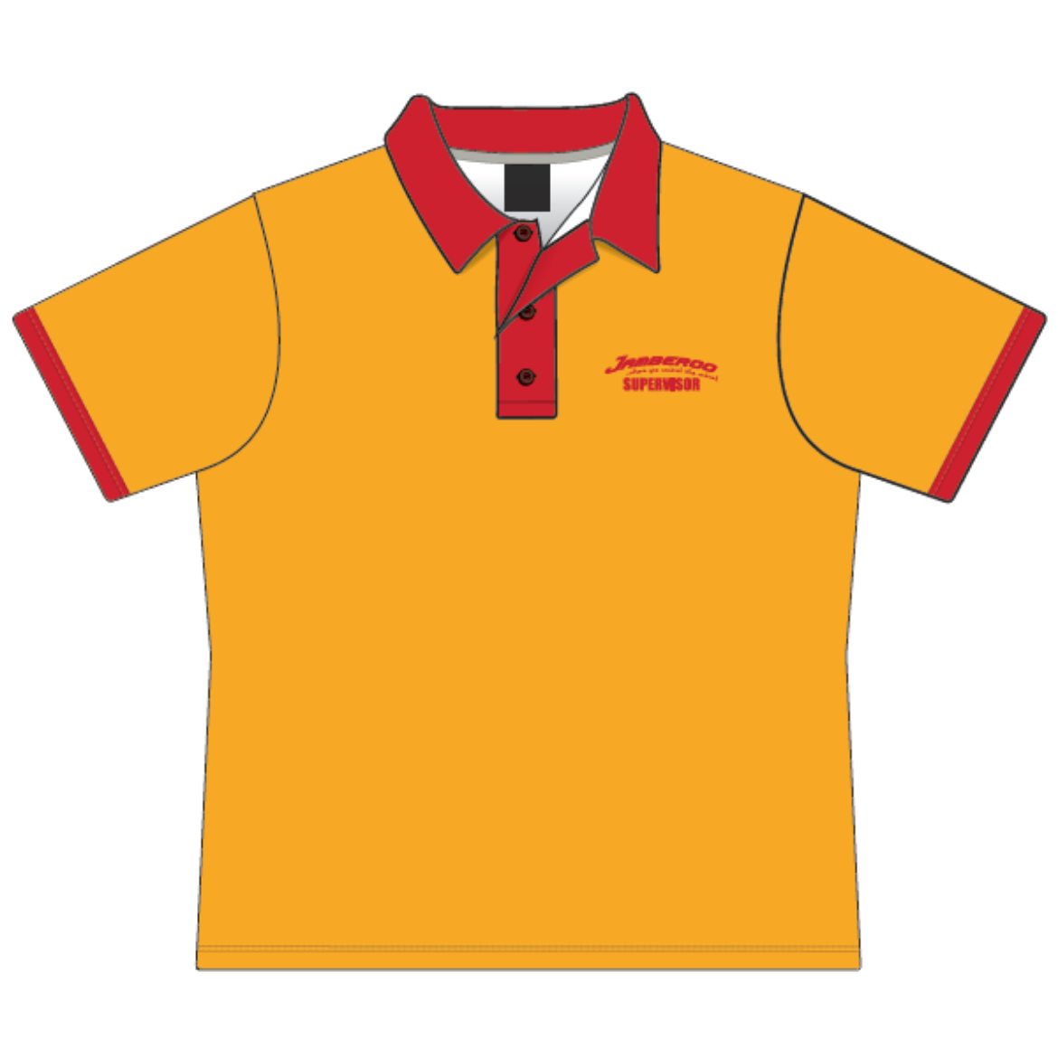 Picture of Sublimated Polo Shirt Short Sleeve Gold/Red with Supervisor