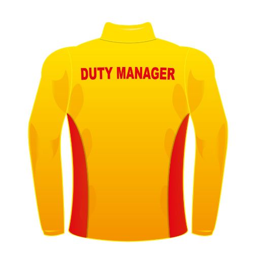 Picture of Polo Shirt Mens Long Sleeve Gold Body Red Panels - Duty Manager