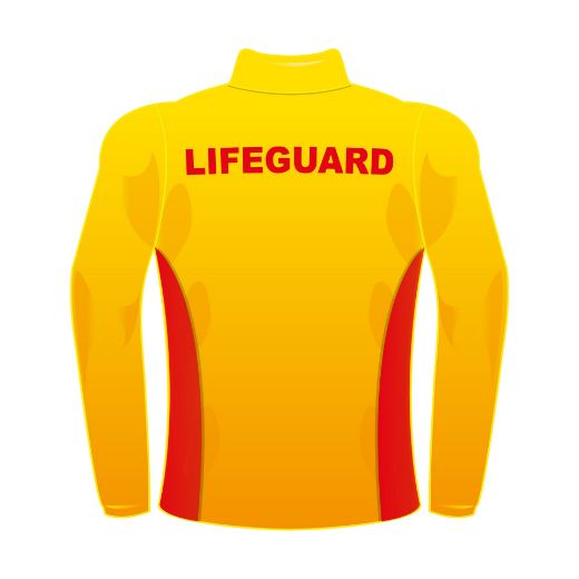 Picture of Polo Shirt Mens Long Sleeve Gold Body Red Panels - Lifeguard