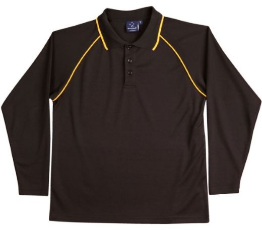 Picture of Winning Spirit Mens Long Sleeve Contrast Polo