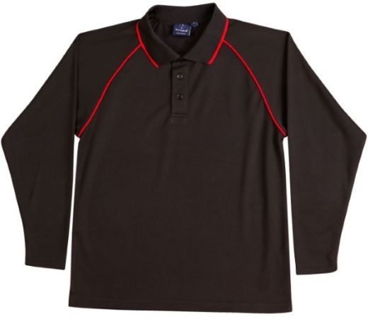 Picture of Winning Spirit Mens Long Sleeve Contrast Polo
