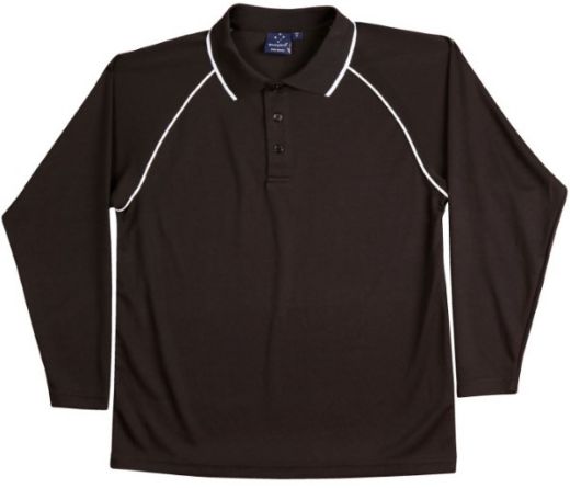 Picture of Winning Spirit Mens Long Sleeve Contrast Polo