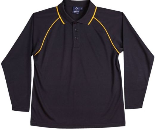 Picture of Winning Spirit Mens Long Sleeve Contrast Polo